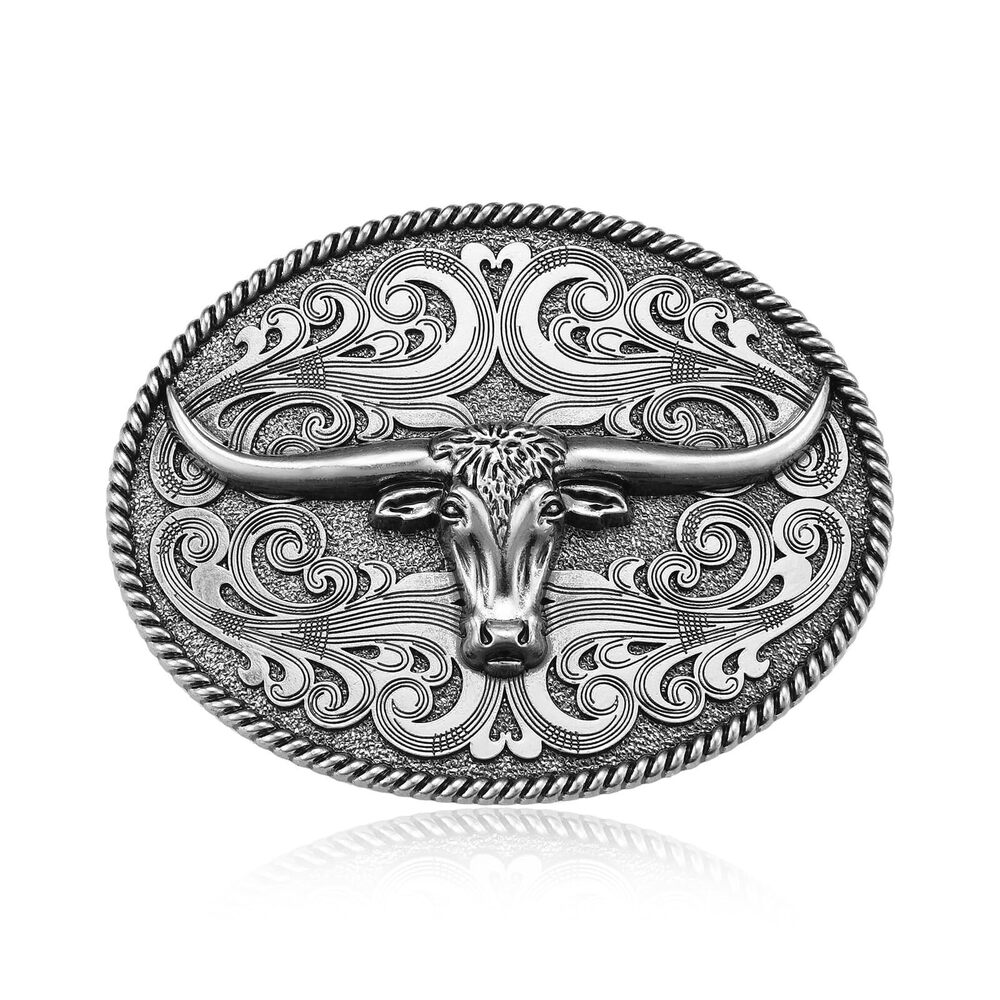 3925 Western Belt Buckle , Vintage Longhorn Belt Buckle, Cowgirl Cowboy